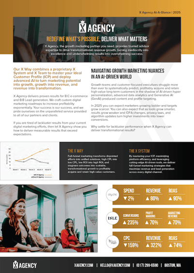X Agency Growth Marketing At-A-Glance